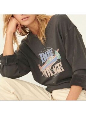 Three Birds Nest Charcoal Bon Voyage Vintage Sweatshirt — size M